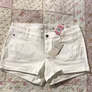 Torrid White Cut Jean Shorts